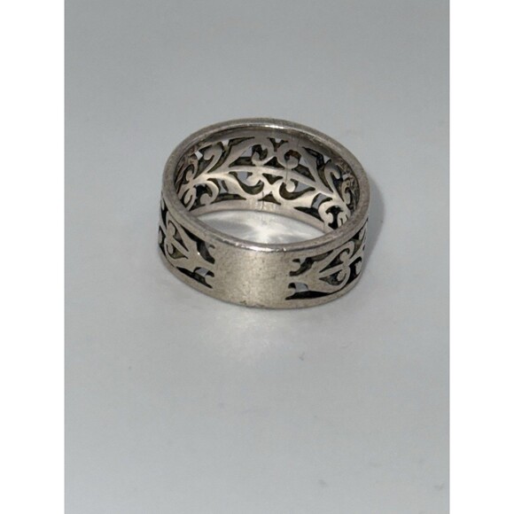 James Avery Retired Open Adorned Band Sterling Silver Ring Size 5 – 3.8g - Picture 2 of 11